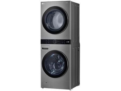 Imagem de Lavadora e Secadora Elétrica Smart LG WashTower 17kg Aço Escovado com Inteligência Artificial AIDD WK17VS6A 220V