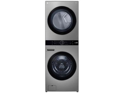 Lavadora e Secadora Elétrica Smart LG WashTower 17kg Aço Escovado com Inteligência Artificial AIDD - WK17VS6A