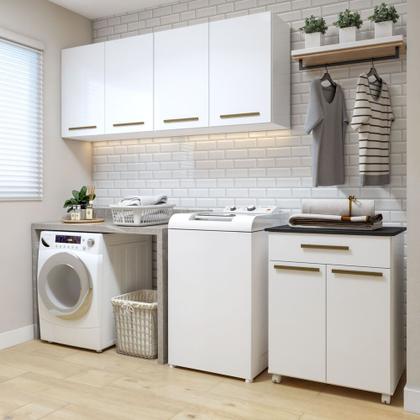 Imagem de Lavanderia Modulada 2 Armários Aéreo 1 Balcão Teresópolis - Kaiki Móveis
