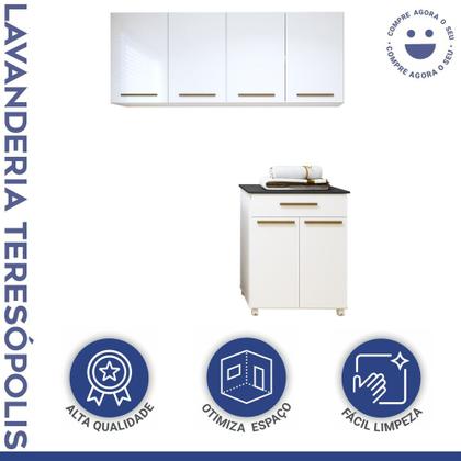 Imagem de Lavanderia Modulada 2 Armários Aéreo 1 Balcão Teresópolis - Kaiki Móveis