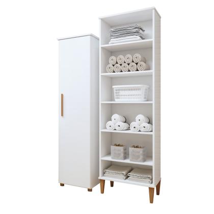 Imagem de Lavanderia Modulada 2 Armários Multiuso Campinas 1 Porta 9 Prateleiras