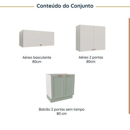 Imagem de Lavanderia Modulada 3 Peças sem Tampo 2 Aéreos 4 Portas 1 Balcão Arizona Cabecasa Madeiramadeira