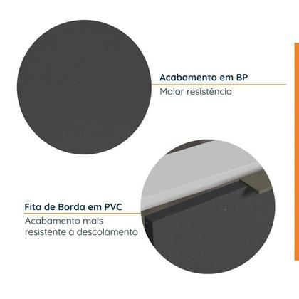 Imagem de Lavanderia Modulada 3 Peças sem Tampo com Rodapé Ipanema Cabecasa Madeiramadeira Grafite Trama