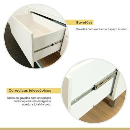 Imagem de Lavanderia Modulada com Armário Aéreo, Armário Multiúso e Balcão 100% MDF Rainha Branco/Nature