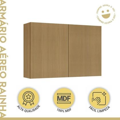 Imagem de Lavanderia Modulada com Armário Aéreo, Armário Multiúso e Balcão 100% MDF Rainha Branco/Nature