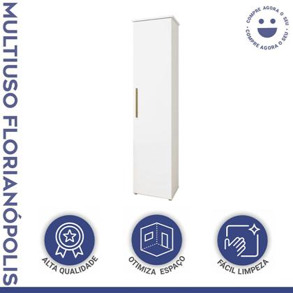 Imagem de Lavanderia Modulada Florianópolis 1 Porta e 4 Prateleiras Branca Kaiki Móveis