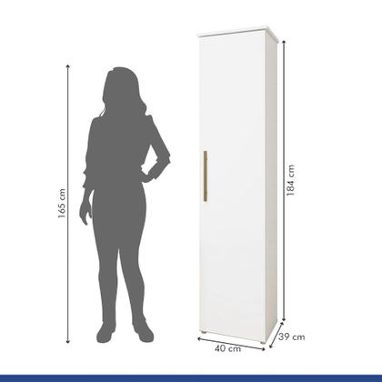 Imagem de Lavanderia Modulada Florianópolis 1 Porta e 4 Prateleiras Branca Kaiki Móveis