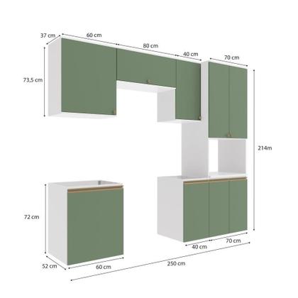 Imagem de Lavanderia Modulada Kappesberg Celeste 6 Peças Branco/verde