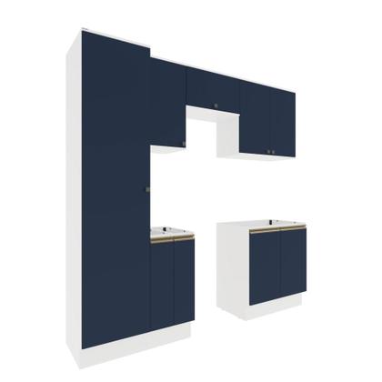 Imagem de Lavanderia Modulada Kappesberg Celeste 7 Peças Branco/Azul 230cm