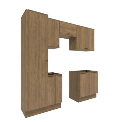 Imagem de Lavanderia Modulada Kappesberg Celeste 7 Peças Nogueira 230cm