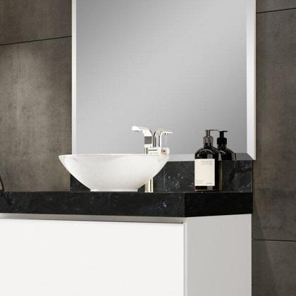 Imagem de Lavatório em Porcelanato para Banheiro 80cm para Cuba de Apoio Yescasa Preto/Black Blu Lavatorios