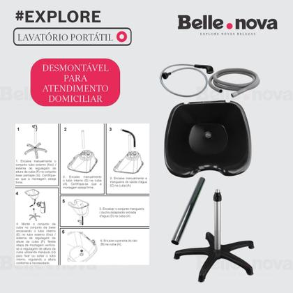 Imagem de Lavatório Portátil com Ducha para Salão de Beleza Cabeleireiro Estética Prático Leve Ajustável Profissional