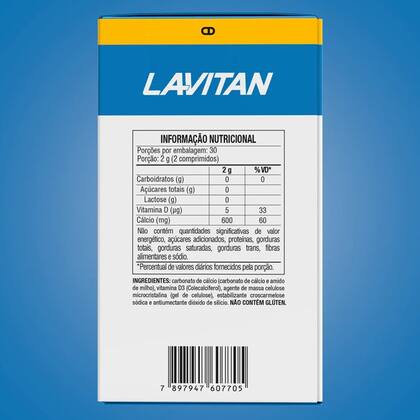 Imagem de Lavitan Cálcio com Vitamina D3 200UI 60 Comprimidos - Cimed