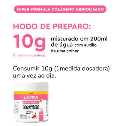 Imagem de Lavitan Colágeno Hidrolisado Verisol Com Ácido Hialurônico Vitamina Para Cabelo Unhas e Pele 300g Cimed