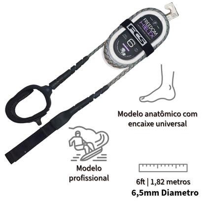 Imagem de Leash Strep Cordinha Fcs Freedom Helix 6ft 6.5mm All Round Cor:Transparente