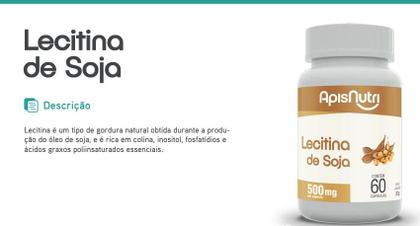 Imagem de Lecitina De Soja 500mg 60 Cáps Apisnutri - SV
