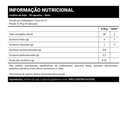 Imagem de Lecitina de Soja - 70 cápsulas - Omix