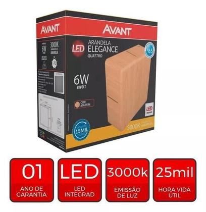 Imagem de Led arandela  elegance quattro marfim 3000k 6w luminária