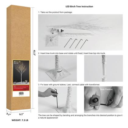 Imagem de LED Birch Tree LIGHTSHARE 1,8 m 72 L branco quente, pacote com 2