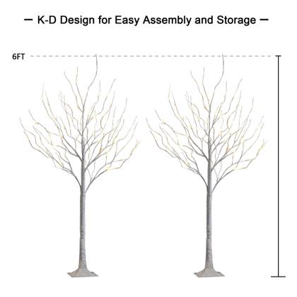 Imagem de LED Birch Tree LIGHTSHARE 1,8 m 72 L branco quente, pacote com 2