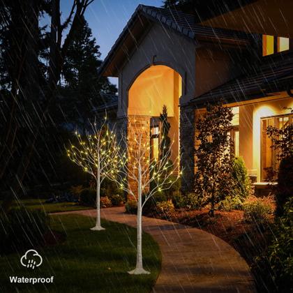 Imagem de LED Birch Tree LIGHTSHARE 1,8 m 72 L branco quente, pacote com 2