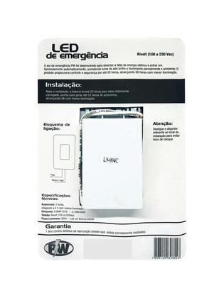Imagem de Led De Emergência De Embutir Bivolt Pw 4x2 5 Led Ate 6 Horas