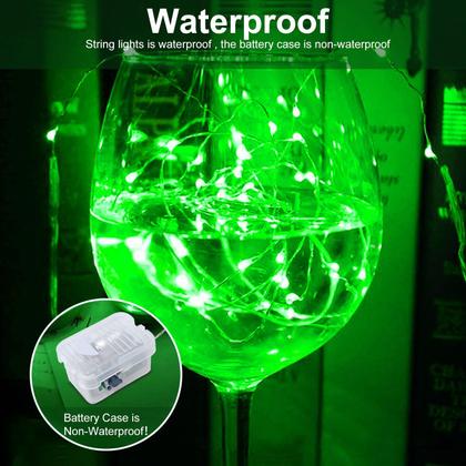 Imagem de LED Fairy Lights AIKEI, pacote com 12, 2,1 m, impermeável, verde