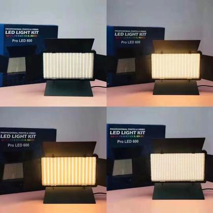 Imagem de Led Iluminador Painel Luz U600+fonte+2bateria+carre+tripe 2m