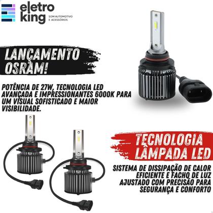 Imagem de LED Lâmpada Osram Night Breaker Cross HB3 HB4 9005 9006 27W 12V 6000K Par Automotivo Luz Super Branca