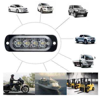 Imagem de Led Luz Grade Retangular Para Camionete 4 Leds Branco