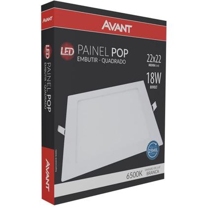 Imagem de LED Painel Pop de Embutir Avant 18W Bivolt, Quadrado, 6500