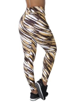 Imagem de Legging DLK Estampa de Onca Marrom