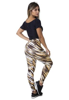 Imagem de Legging DLK Estampa de Onca Marrom