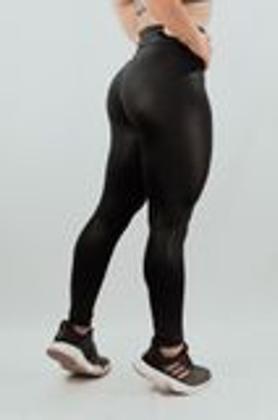 Imagem de Legging Leg Cirre Fitness Liso Tipo Couro Cintura Alta Feminino Conforto Brilho