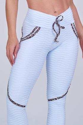 Imagem de Legging Poly Steep Empina Bumbum Branca Com Onça