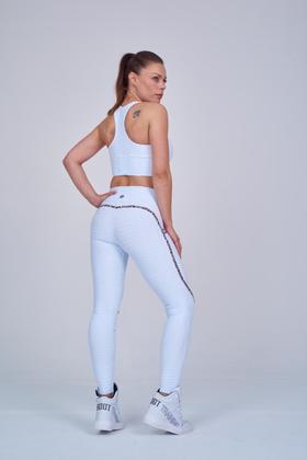 Imagem de Legging Poly Steep Empina Bumbum Branca Com Onça