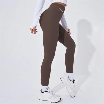 Imagem de Leggings de Yoga Femininas de Cintura Alta - Levantamento de Bunda - Calças Térmicas para Corrida