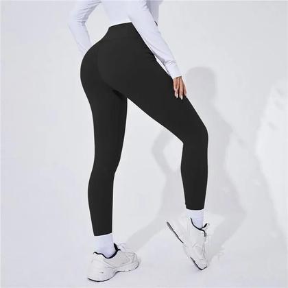 Imagem de Leggings de Yoga Femininas de Cintura Alta - Levantamento de Bunda - Calças Térmicas para Corrida