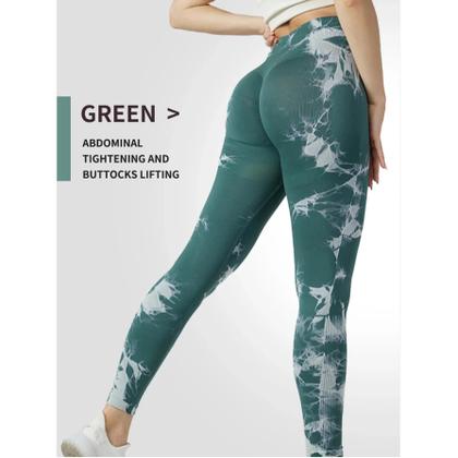 Imagem de Leggings de Yoga Sem Costura com Cintura Alta Tie Dye - Fitness e Treino