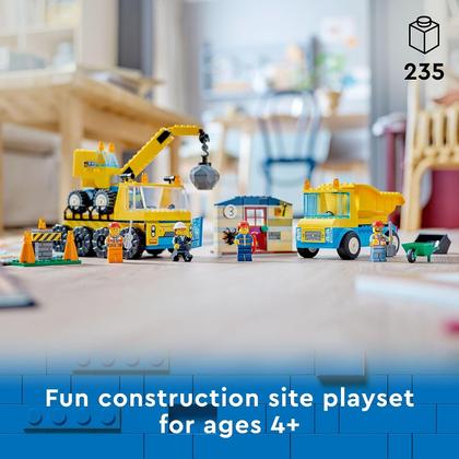 Imagem de LEGO City - Caminhões de Construção e Guindaste com Bola de Demolição 60391