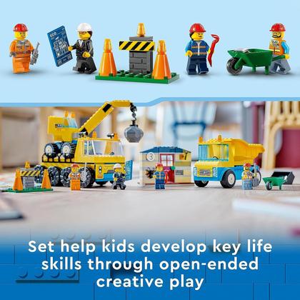 Imagem de LEGO City - Caminhões de Construção e Guindaste com Bola de Demolição 60391