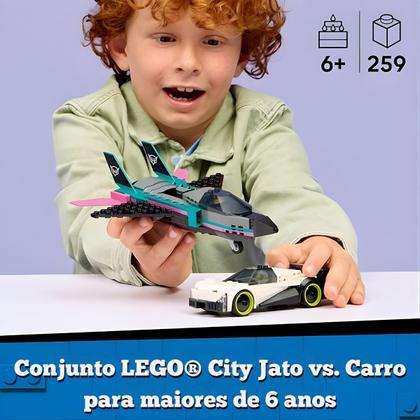 Imagem de Lego City Jato VS Carro 259 Peças 60489 Conjunto de Blocos