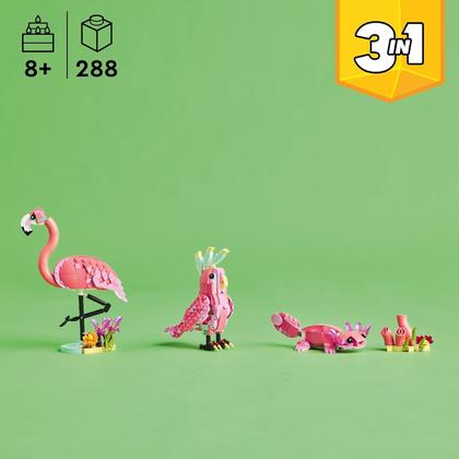 Imagem de LEGO Creator 3 em 1 - Animais selvagens: Flamingo Rosa 31170