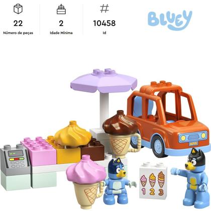 Imagem de Lego Duplo Bluey Viagem do sorvete com Bluey 22 Peças -10458