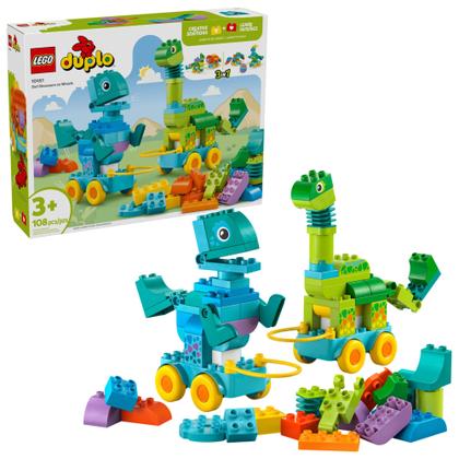 Imagem de LEGO DUPLO - Dinossauros 3 em 1 sobre rodas