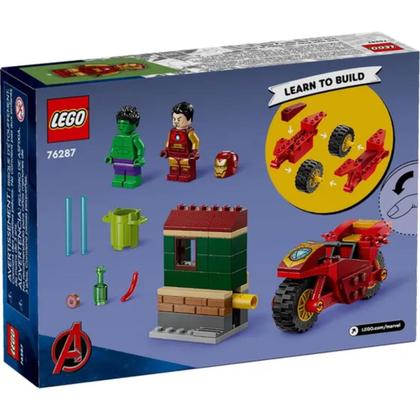 Imagem de Lego Marvel 76287 - Homem De Ferro Com Motocicleta E O Hulk