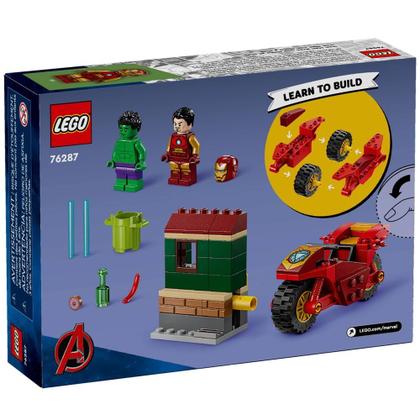 Imagem de LEGO Marvel - Homem de Ferro com motocicleta e o Hulk 76287