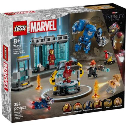 Imagem de Lego Marvel Laboratório do Homem de Ferro Salão de Armaduras 76315