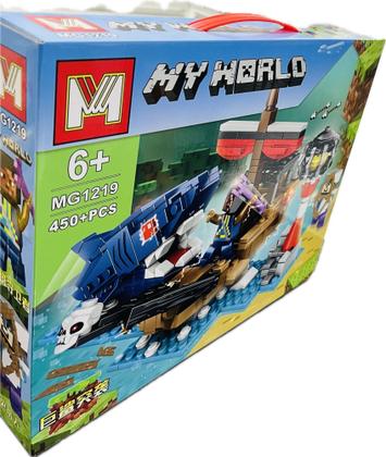 Imagem de Lego Minecraft My World - 450 peças - Tubarão, barco e personagens - MG1219