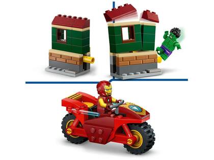 Imagem de LEGO Super Heroes Homem de Ferro com Motocicleta - e o Hulk 76287 68 Peças